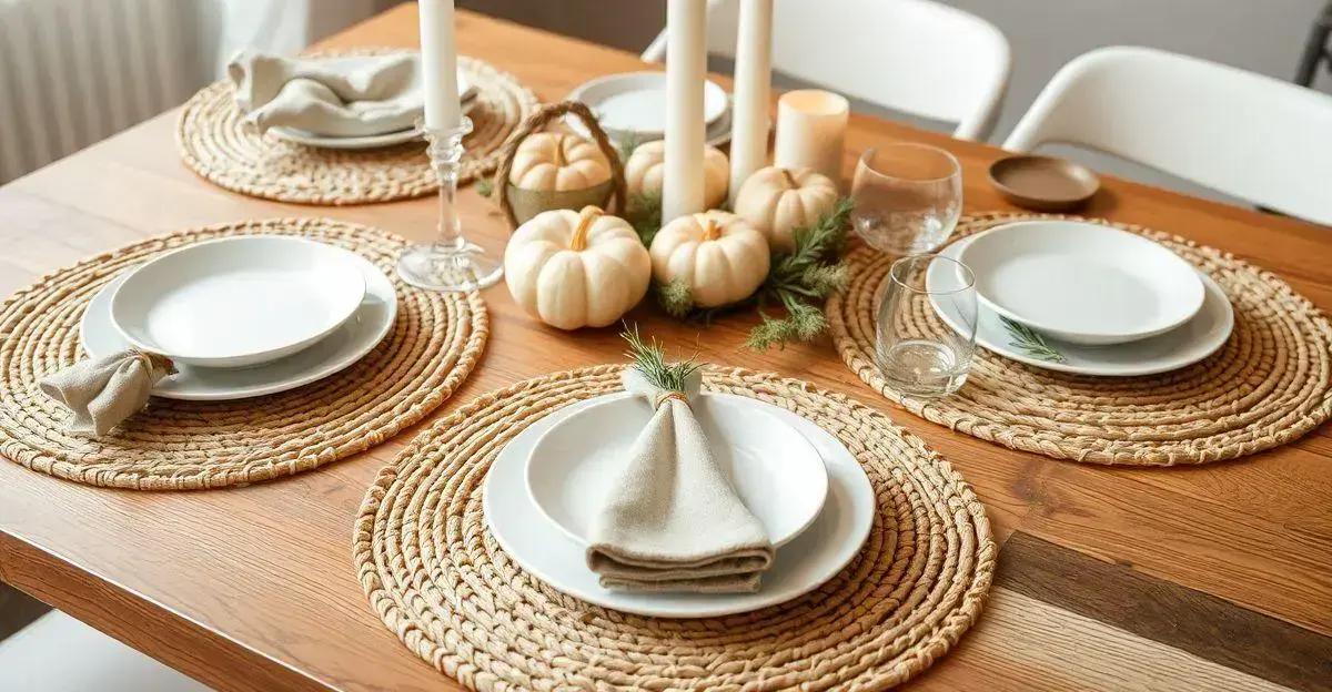 Cozy Neutral Tablescape with Woven Placemats