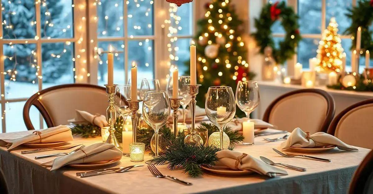 Dreamy Winter Wonderland Christmas Table with Twinkling Fairy Lights