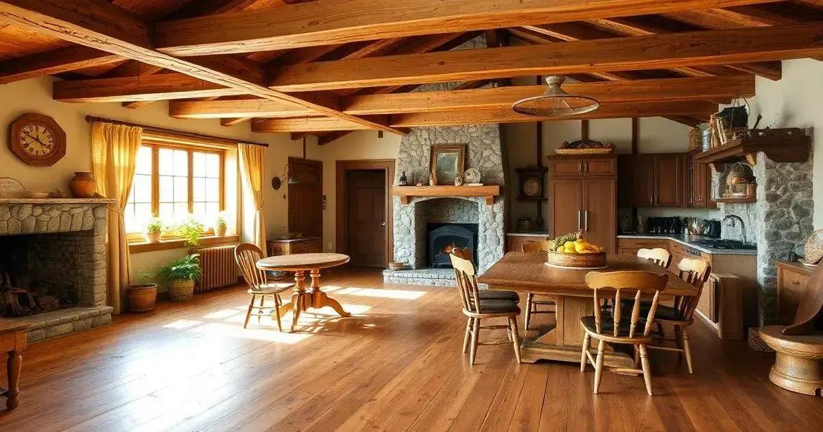 Kitchen with Exposed Wood Beams