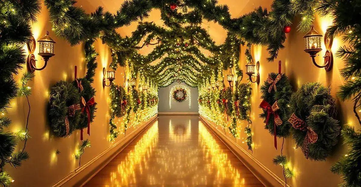 Magical Fairy Light Tunnel with Symmetrical Wall Sconces