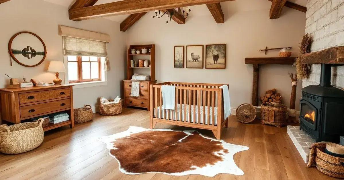 Rustic Nursery with Cowhide Rug